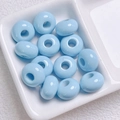 Cuentas espaciadoras de cerámica azul claro 14mm para creación de joyas DIY - 14mm / 10-Azul Cerceta