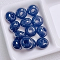 Cuentas de ábaco pulidas de 14mm azul oscuro para cadenas de móvil y llaveros DIY - 14mm / 11-Negro