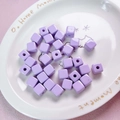 Light purple 12mm acrylic macaron square beads for DIY jewelry and phone chain making - 12mm / Purple