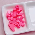 Lichtroze acryl clip kralen met gladde afwerking voor DIY sieraden en telefoonkettingen - Mini Clip Kraal (E85-Geschilderd) / Rozerood