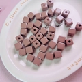 Macro shot of 12mm mocha brown acrylic square cube beads for DIY jewelry making - 12mm / Dark Coffee