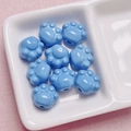 Lindas cuentas de pata de gato de acrílico azul claro con agujero para joyería artesanal DIY - Azul lago
