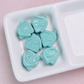 Set of six light blue glossy acrylic house beads for DIY jewelry and phone chains - Cyan