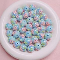 Lichtblauwe doorschijnende strik kralen met glitters voor DIY sieraden maken - 16mm / Blauw