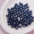 Glossy black 10mm acrylic round beads for DIY jewelry and phone chain making - 10mm / Black