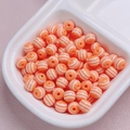 Perle rotonde a strisce arancioni e bianche per gioielli fai-da-te e catene per cellulari - Arancione Solido