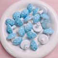 Polka dot blue mushroom acrylic beads for handmade DIY jewelry and accessory crafting - Light Blue