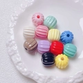Colorful pumpkin-shaped acrylic beads for DIY jewelry and phone chain accessories - Size approx 14.5*15.5mm, aperture approx 3.5mm (Single Piece) / 14-Random Mix