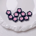 DIY colorful flower acrylic bead in black and pink for handcrafted jewelry making - 12mm / Black