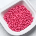 Detail of 4mm rose pink rubber finish beads for DIY jewelry making in a white container - Size 4 (5g/Approx 165pcs) / Rose Red (05)