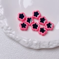Pink and black dopamine style flower acrylic beads for DIY jewelry and phone chains - 12mm / Rose Red