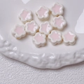 Creamy white and soft pink flower acrylic beads for DIY jewelry and phone chains - 12mm / Off White