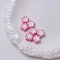 Pink and white acrylic flower beads for DIY jewelry making and phone charms - 12mm / Pink