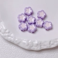 DIY purple acrylic flower beads with central hole for mobile chain and keychain - 12mm / Purple
