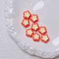 Orange acrylic flower beads with cream center for DIY jewelry and phone chain making - 12mm / Orange