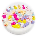 Colorful resin mini duck pendants with metal hooks for DIY jewelry making and crafts - Little Duck