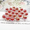 Perline acriliche rosse traslucide 16mm con placcatura UV per la creazione di gioielli - 16mm / Rosso
