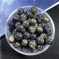 15mm Acrylperlen mit schillerndem Goldsand-Marmor-Effekt für DIY-Schmuck und Ohrringe - 05-Schwarz / 8mm