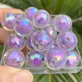 Macro detail of purple faceted AB coated acrylic beads for DIY jewelry making - 1 Piece/Pack (16mm) / Purple