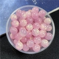Pink acrylic round beads with pearlescent shimmer finish for DIY jewelry making - 11-Pink