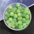 Light green acrylic beads with liquid gold marbling and a 15mm round hole for DIY - 04-Green