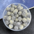 15mm acrylic round bead with grey marble texture and gold flow for DIY jewelry making - Gray