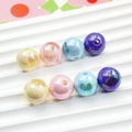 Radiant UV coated 16mm rabbit round beads with iridescent gradient for DIY jewelry making - 16mm / Multicolor