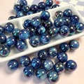 16mm Galaxie-Perlen in Blau mit irisierender Sternenhimmel-Textur für DIY-Schmuckherstellung - Dunkelblau