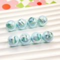 Set of 8 light blue UV plated 16mm rabbit beads with iridescent finish for DIY jewelry - 16mm / Sky Blue