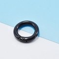 Glossy black zinc alloy round spring gate snap hook for DIY jewelry and keychain rings - EU 27 / Black