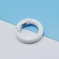 25mm white round spring gate ring made of zinc alloy for DIY bag and keychain projects - EU 27 / White