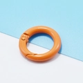 Vibrant orange 25mm round zinc alloy spring O-ring snap hook for DIY jewelry making - Orange
