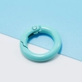 Light blue 25mm round zinc alloy spring ring buckle for DIY jewelry and keychains - Lake Green