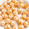 16mm orange resin beads with white heart patterns for DIY jewelry making and crafts - 16mm (Aperture Approx. 2mm) / Orange
