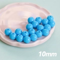 Perles en acrylique bleu ciel de 10mm pour la création de bijoux et chaînes de téléphone - 6mm (100 Pièces/Paquet) / Bleu lac
