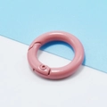 Morandi pink 25mm round zinc alloy spring gate ring for DIY keychain and bag accessories - Pink
