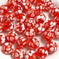 16mm red and white resin heart pattern beads for DIY bracelets and crafts - 16mm (Aperture Approx. 2mm) / Red