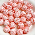 DIY 16mm resin round beads with pink heart pattern for bracelets and keychains - 16mm (Aperture Approx. 2mm) / Pink
