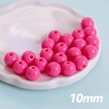 Perles en acrylique rose de 10mm pour bijoux DIY et chaînes de téléphone dans un plat blanc - 6mm (100 Pièces/Paquet) / Rose rouge