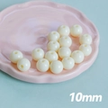 Perles en acrylique blanc crème 10mm pour la création de colliers faits main - 6mm (100 Pièces/Paquet) / Blanc Cassé