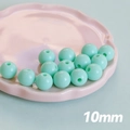 Perles en acrylique macaron vert menthe 10mm pour colliers DIY et artisanat - Vert d'Eau