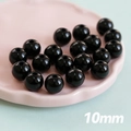 Perles en acrylique noir brillant de 10mm pour la fabrication de bijoux DIY à la main - Noir