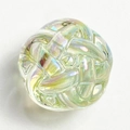 Perla intrecciata traslucida iridescente con finitura olografica per gioielli DIY - Verde Trasparente