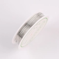 Bright silver jewelry wire roll on white spool for DIY crafting and handmade accessory making - 0.5mm / Silver