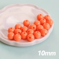 Perles rondes en acrylique orange 10mm pour la création de bijoux DIY et de colliers - Orange