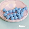 Perles en acrylique bleu ciel 10mm style macaron pour bijoux DIY et chaînes de téléphone - Bleu