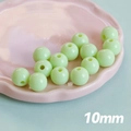 Perles en acrylique vert menthe 10mm pour bijoux faits main et chaînes de téléphone - Vert clair