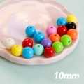 Perles en acrylique macaron 10mm couleurs assorties pour fabrication bijoux DIY et loisirs - Couleurs Mélangées Aléatoires