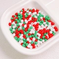 Mix of 4mm red white and green Czech glass seed beads for DIY jewelry making - (Sold by Pack/Approx 200 Pcs) Diameter 4mm Hole 1.2mm / 01
