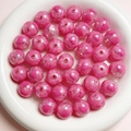 16mm bright pink glitter acrylic round bead with dark pink heart for DIY jewelry making - 16mm / Rose Red